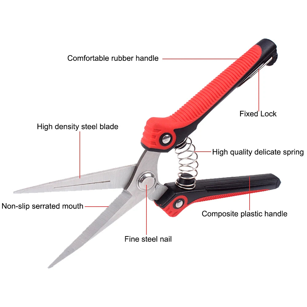 Pruning Shear Branch Scissors Stainless Steel Non-Slip Handle Sharp Garden Fruit Tree Pruning Very Sharp Garden Tools Peaceful Pleasures Health and Wellness