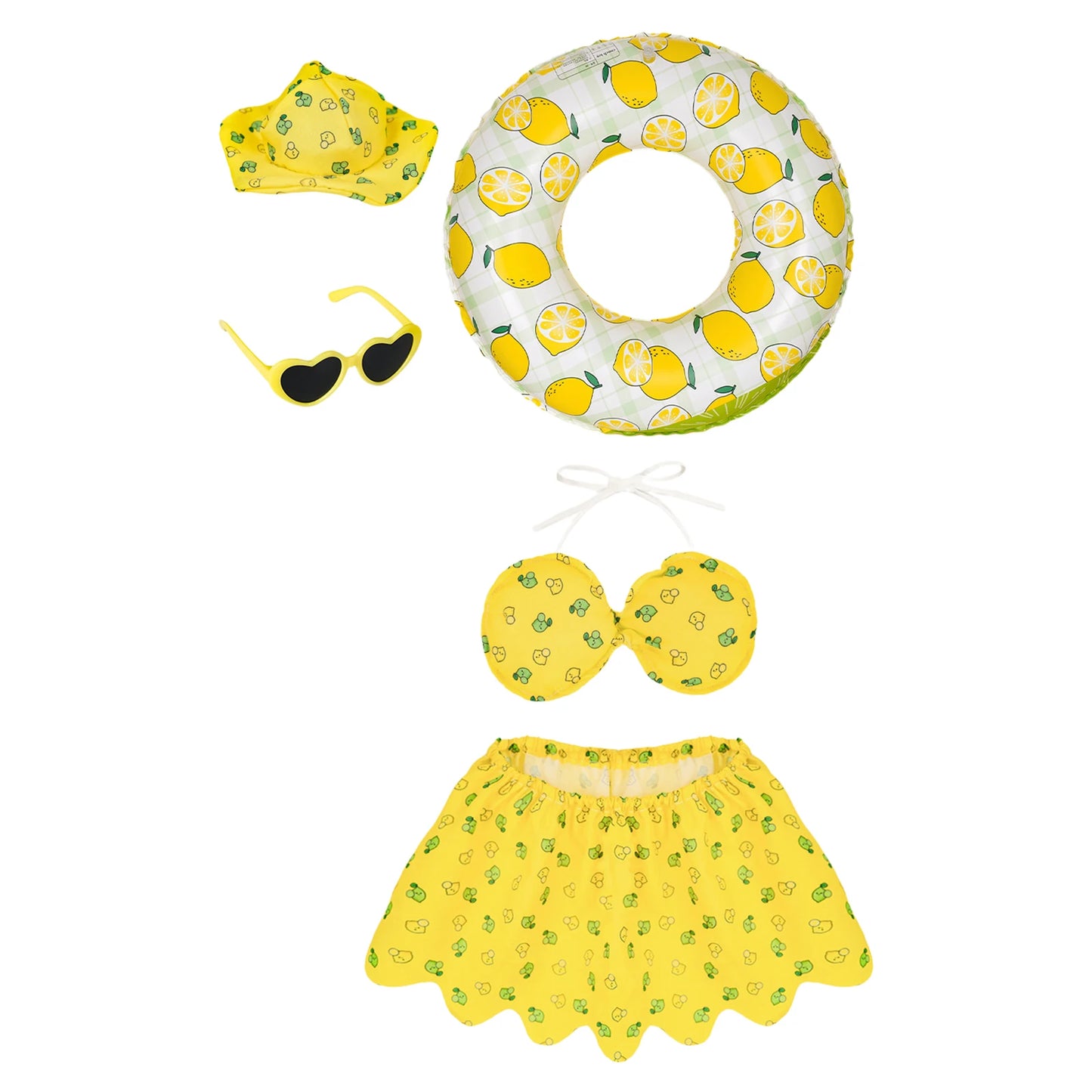 Bikini Porch Goose Summer Outfit with Swimsuit Floatie Hat Sunglasses 23 Inch for Outdoor Garden Patio Decoration Peaceful Pleasures Health and Wellness yellow