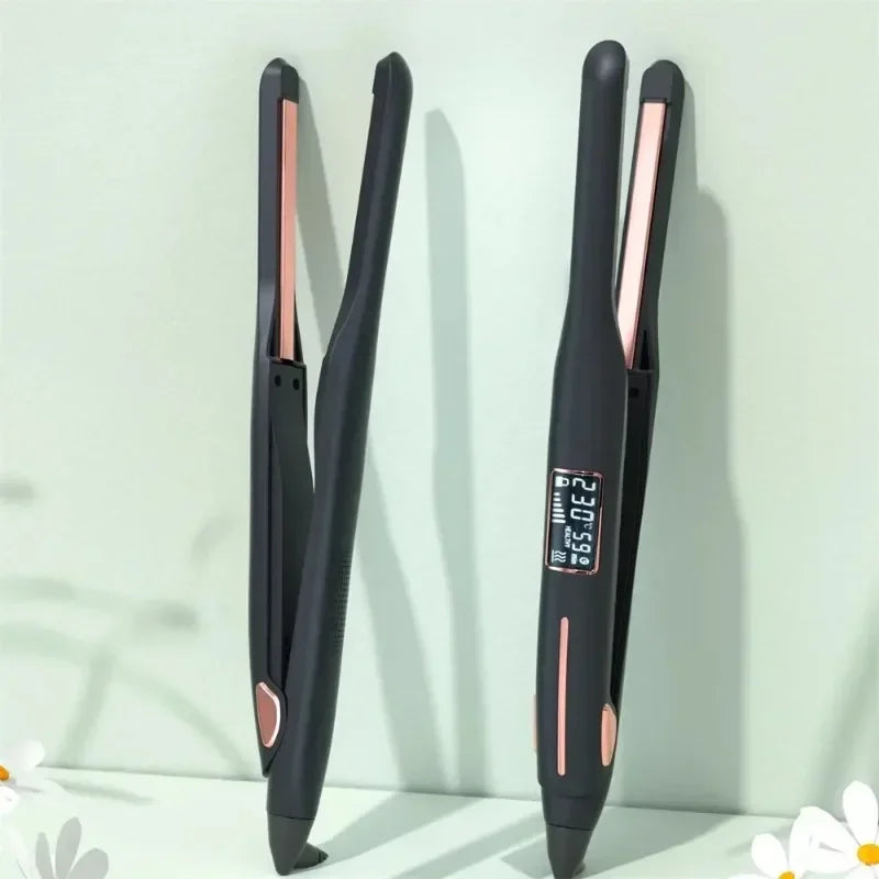 Mini Titanium Pencil Flat Iron for Short Hair & Beard Styling