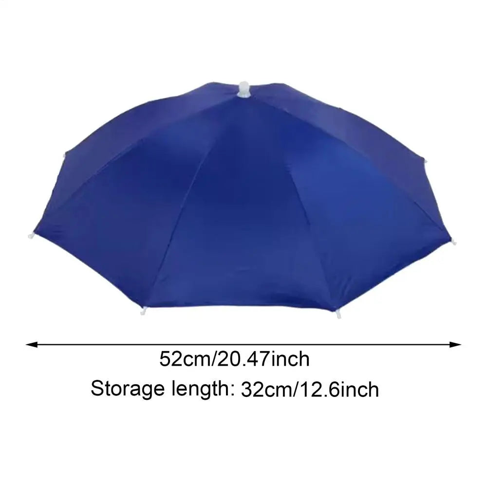 Foldable Head Umbrella Hat Portable Foldable Rain Umbrella Hat Outdoor Fishing Sunshade Hat for Golf Gardening Camping Peaceful Pleasures Health and Wellness Royal Blue