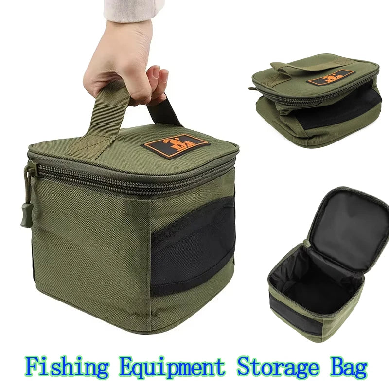 2026 Durable Oxford Fabric Reel Bag, Universal Portable Green Tackle Pouch Fit 500-10000 Series Fishing Reel Peaceful Pleasures Health and Wellness