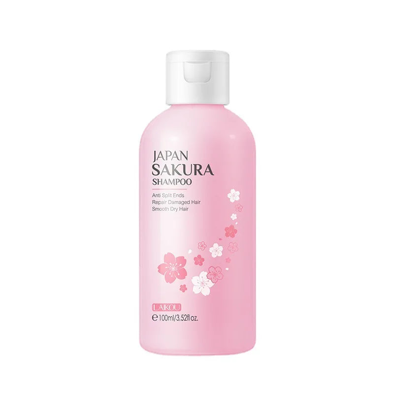 LAIKOU Japan Sakura Shampoo/Conditioner Repair Damaged Hair Moisturizing Nourishing Oil Control Hair Cleansing Care Peaceful Pleasures Health and Wellness Shampoo 100ml