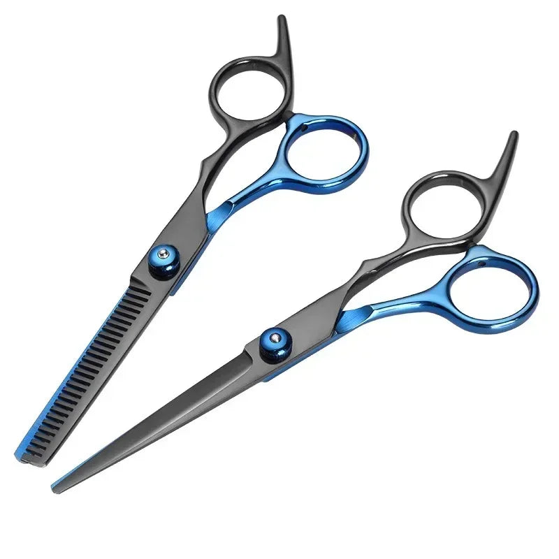 1/2PC Professional Hair Cutting Scissors Home Hair Cutting Barber Salon Thinning Shear Stainless Steel Hairdressing Black Golden Peaceful Pleasures Health and Wellness Blackblue 2pcs