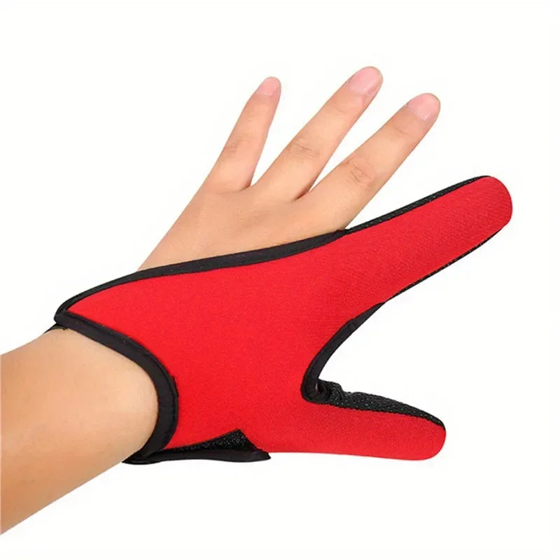 2-Finger Cut Fishing Gloves | Anti-Slip Breathable Protector Fishing Gloves Peaceful Pleasures Health and Wellness Red Left Hand