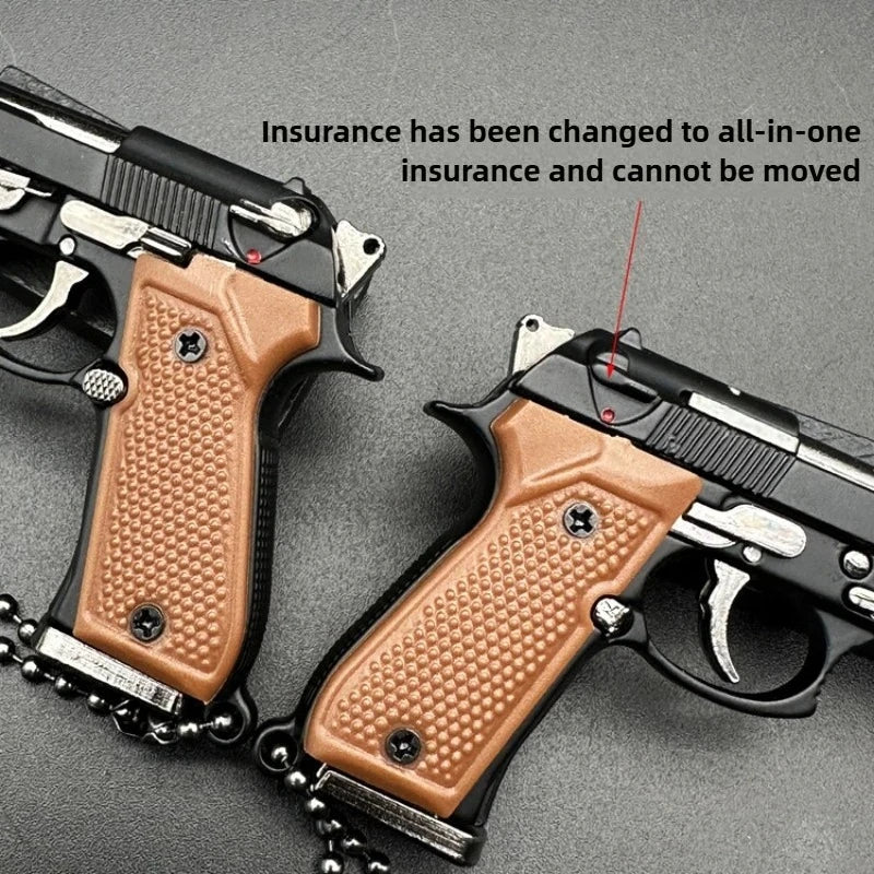 1:3 Scale Alloy Pistol Mini Toy Gun Model Metal Keychain for Adults and Kids Christmas Gift Peaceful Pleasures Health and Wellness