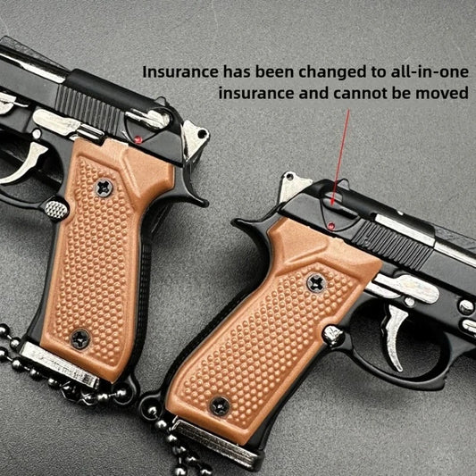 1:3 Scale Alloy Pistol Mini Toy Gun Model Metal Keychain for Adults and Kids Christmas Gift Peaceful Pleasures Health and Wellness