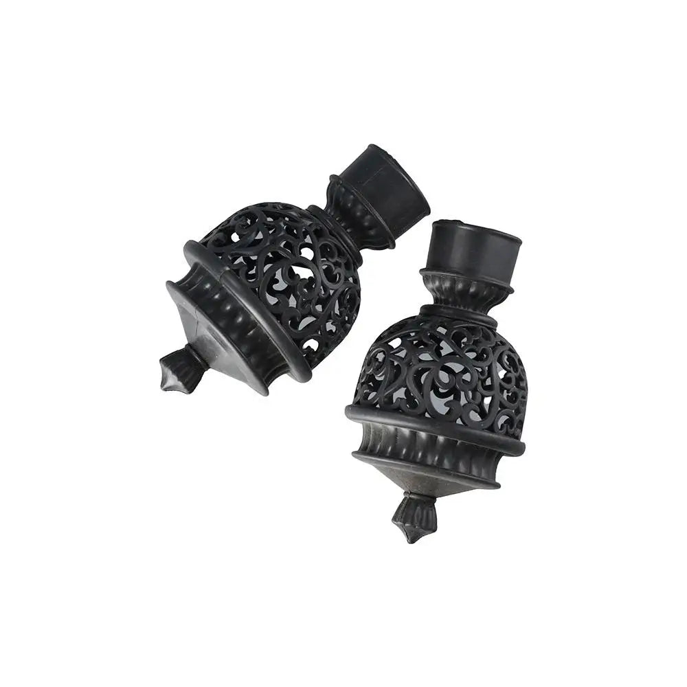 Decorative Curtain Rod End Caps Set of 2 | 28mm Finials