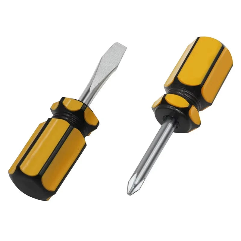 Small Screwdriver Short Handle Stubby Phillips Flat Head Pocket