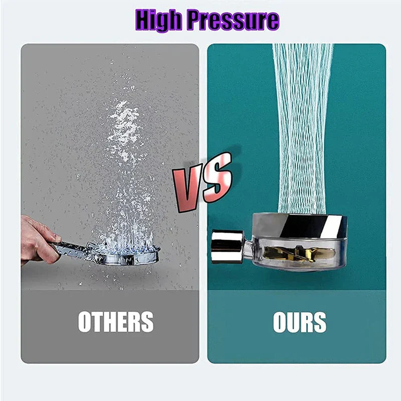 360° Rotating High-Pressure Water-Saving Shower Head with Filter