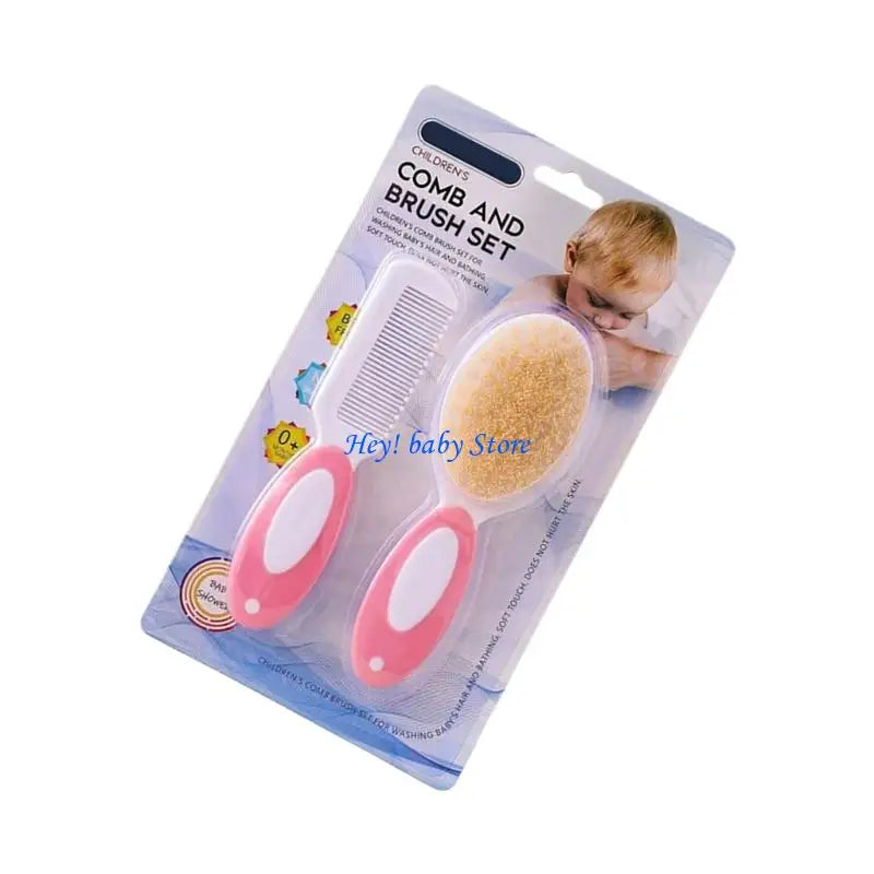 Baby Soft Hair Brush & Comb Set – Gentle Scalp Bath Scrubber