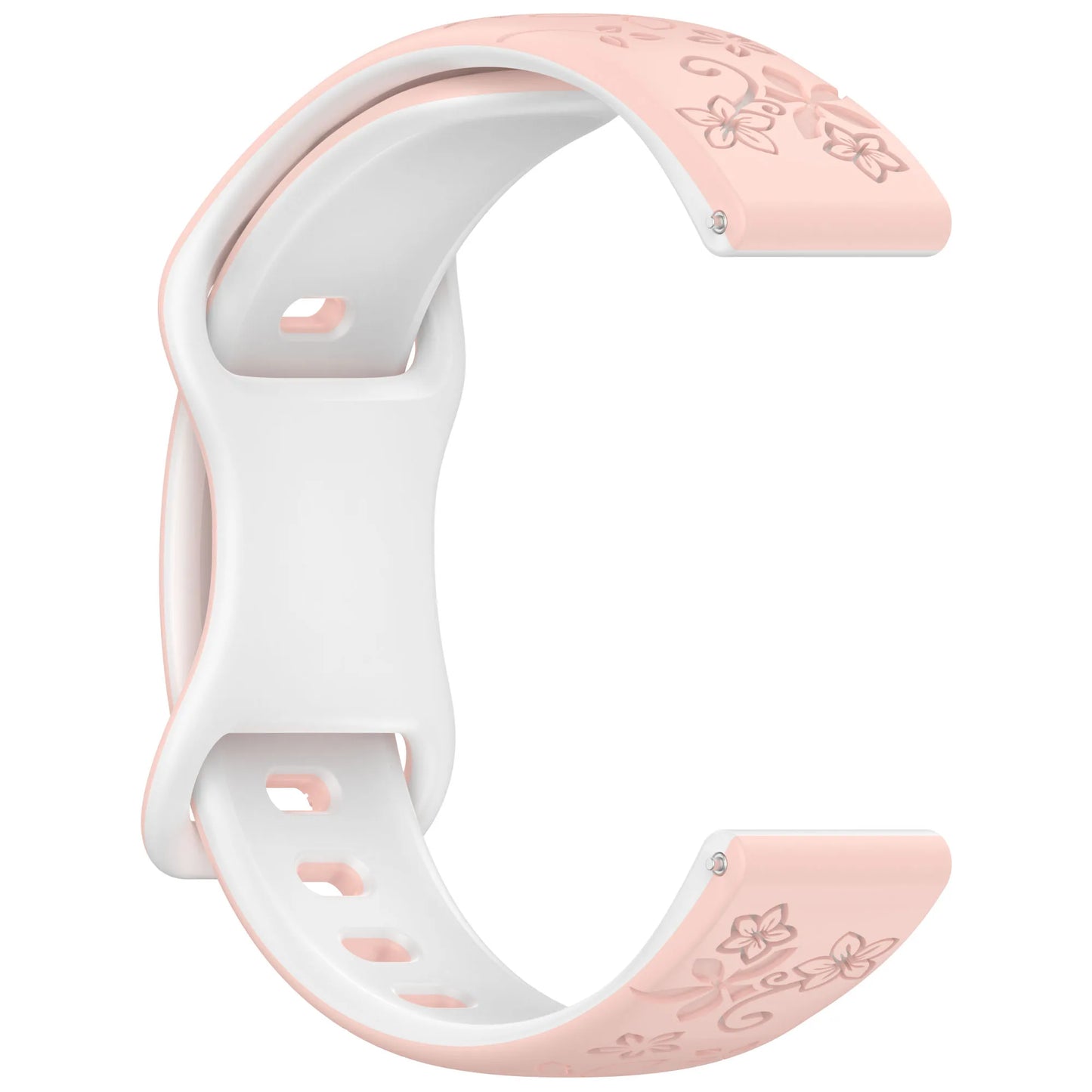 18mm 20mm Engraved Silicone Band for Garmin Vivoactive & Venu Peaceful Pleasures Health and Wellness pink white 18mm Width