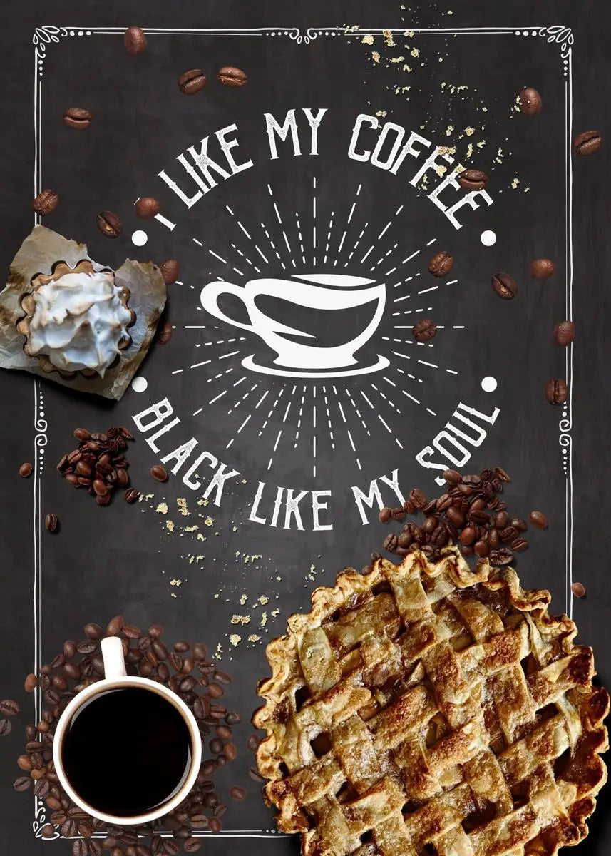 Nordic Coffee Canvas Wall Art | Café Kitchen Chalkboard Print