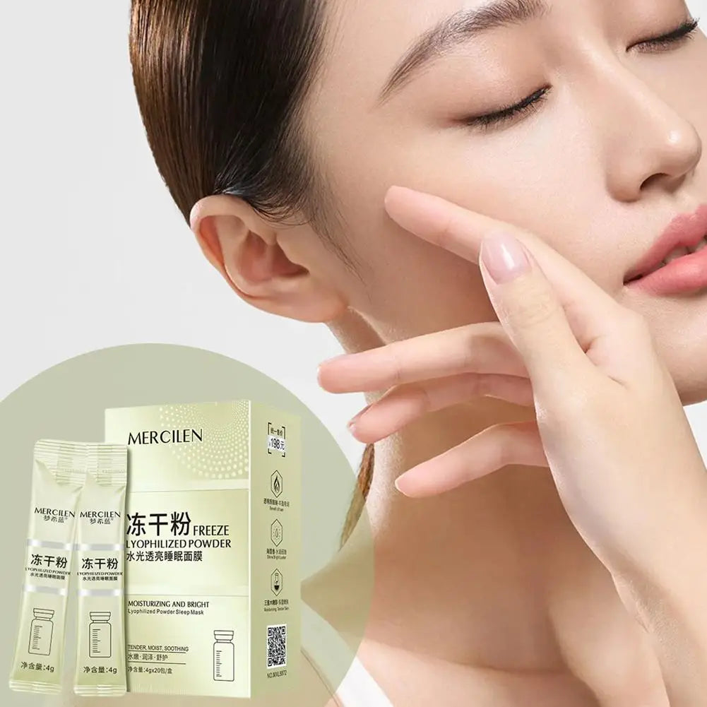 20pcs MERCILEN Collagen Sleeping leave-in Facial Masks Face skincare Moisturizing Brightening Firming Hydrating Peaceful Pleasures Health and Wellness