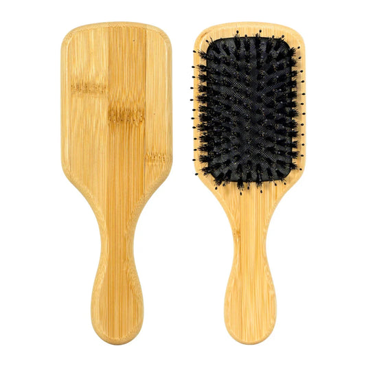 Bamboo Air Cushion Hair Brush – Natural Bristle Detangler Air Cushion Hair Brush Oasis Select