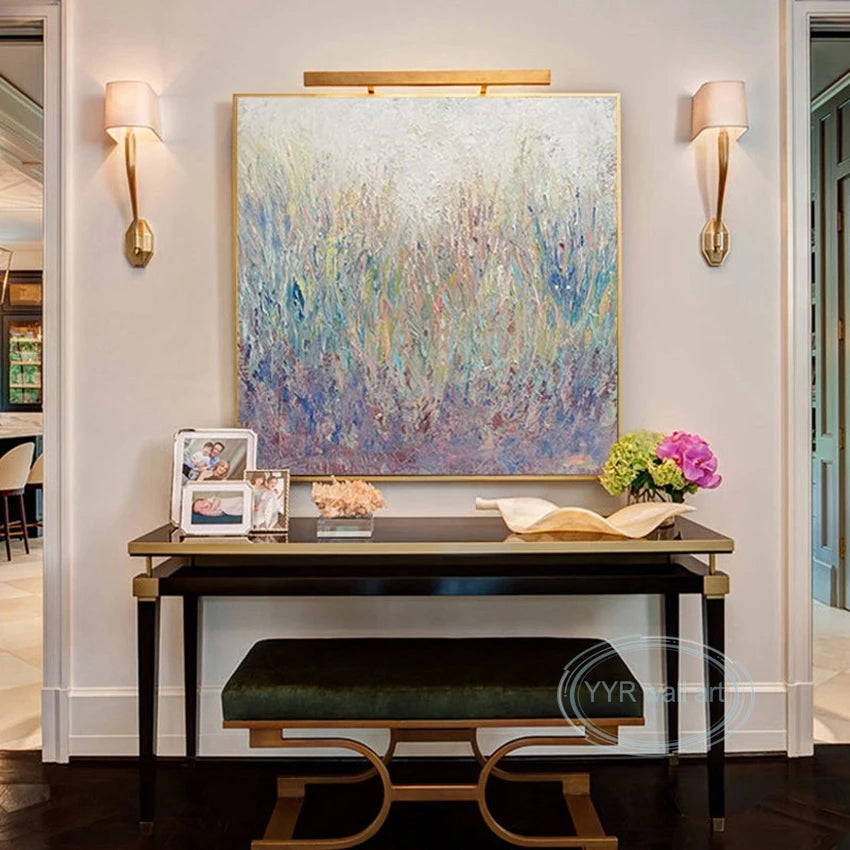 Large Luxury Wall Decor Poster Abstract Handmade Oil Painting Home Aesthetics Mural Living Room Bedroom Porch Hanging Picture Peaceful Pleasures Health and Wellness