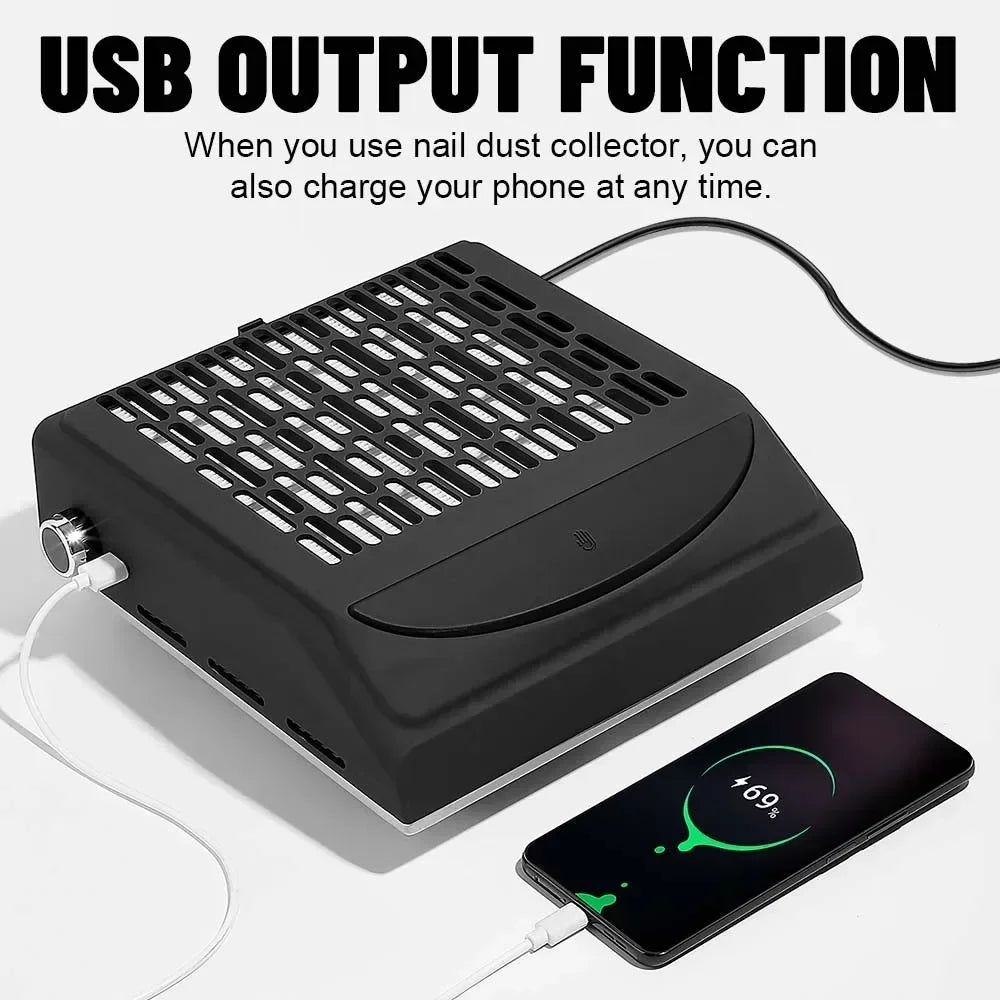 Powerful 180W Nail Dust Vacuum Cleaner Professional Nail Dust Collector With Reusable Filter Reduce 98% Dust Nail Art Salon Tool Peaceful Pleasures Health and Wellness
