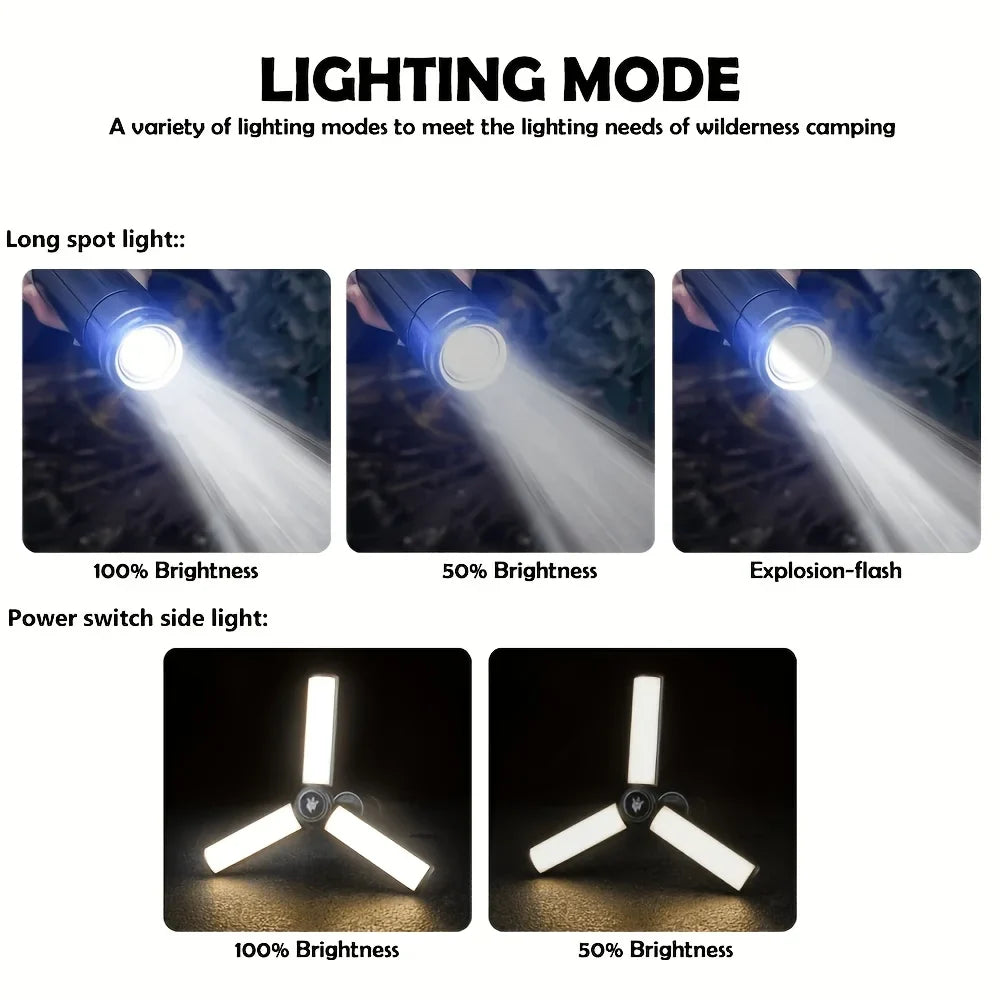 2-in-1 LED Camping Lantern & Zoom Flashlight | Rechargeable