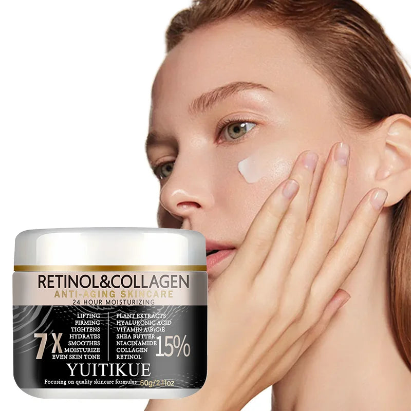 YUITIKUE Retinol & Collagen Anti-Aging Cream 60g, 7X Effect 24H Moisturizing for Lifting, Firming & Even Skin Tone Peaceful Pleasures Health and Wellness