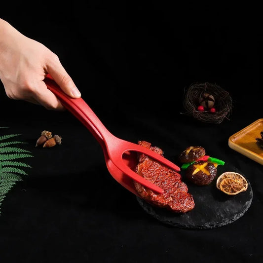 2 In 1 Shovel Clip Silicone Grip Flip Tongs Egg Steak Spatula Tongs Clamp Pancake Fried Turners Cooking Tool Kitchen Accessories Peaceful Pleasures Health and Wellness
