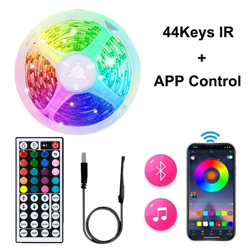 RUNTOIN RGB USB LED Strip Lights 5V App & Remote | SMD2835