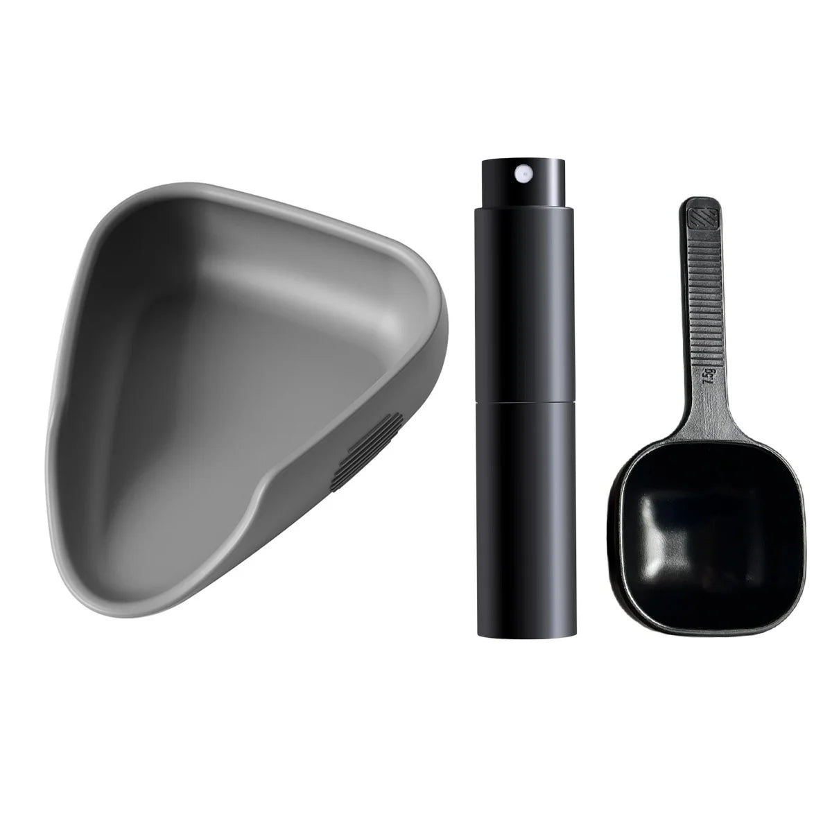 Silicone Coffee Bean Dosing Cup + Sprayer Gift Set, Spoon for Tea Spoons Stirrers, Espresso Coffee Bar Accessories & Essentials Peaceful Pleasures Health and Wellness GRAY