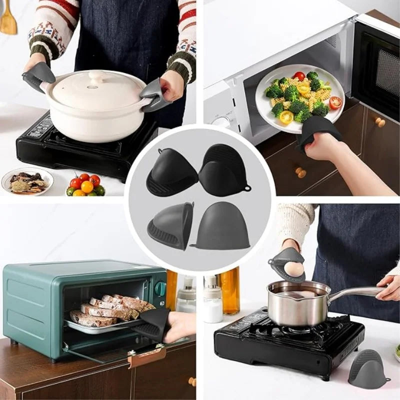 2-Pack Silicone Oven Mitts | Heat-Resistant Mini Pot Holders