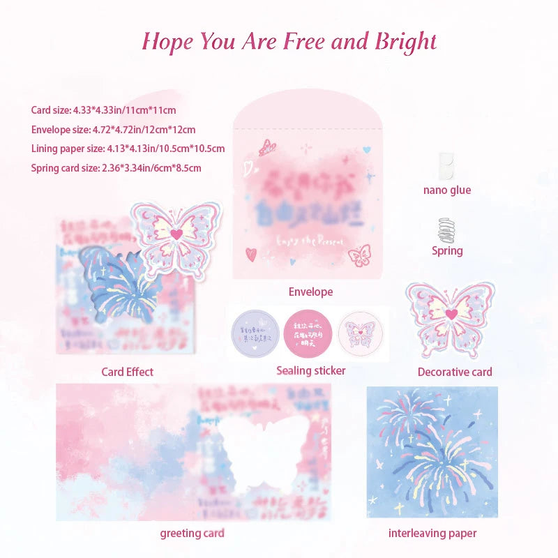 3D Greeting Card Envelope Lucky Arrival Series Birthday Wishes