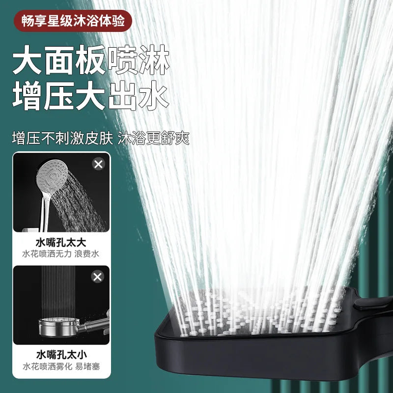 16CM High Pressure Shower Head – 4 Modes, Filter & Water Stop