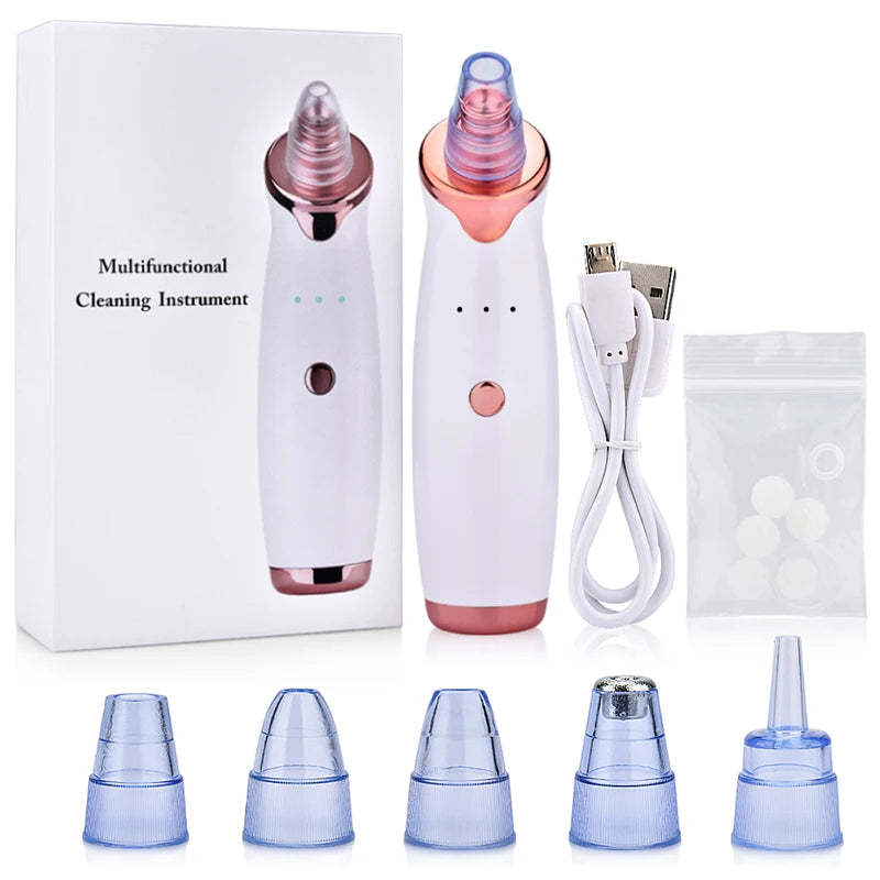 Blackhead Remover Diamond Dermabrasion Nose Vacuum Pore Cleanser Acne Pimple Suction Extractor USB Rechargeable Skin Care Tool Peaceful Pleasures Health and Wellness USB