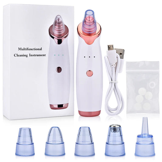 Blackhead Remover Diamond Dermabrasion Nose Vacuum Pore Cleanser Acne Pimple Suction Extractor USB Rechargeable Skin Care Tool Peaceful Pleasures Health and Wellness USB