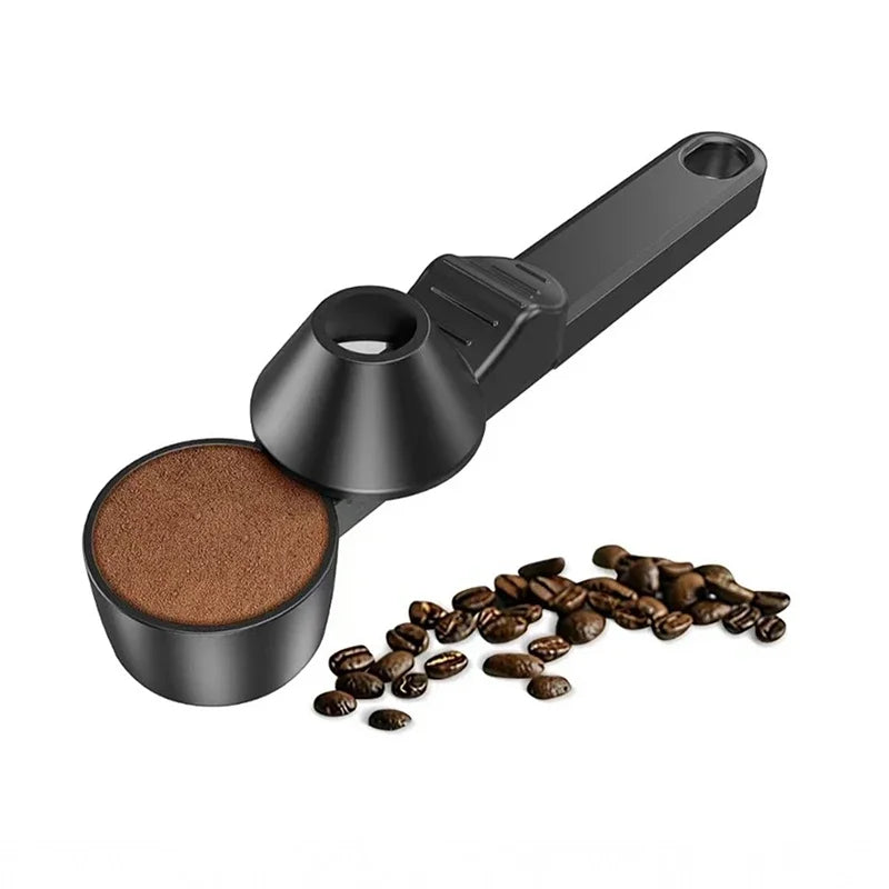 1 Pcs Coffee Scoop With Funnel For Reusable K-cup Coffee Pot 2 Tablespoon Capacity Coffee Measuring Spoon Kitchen Accessories Peaceful Pleasures Health and Wellness black
