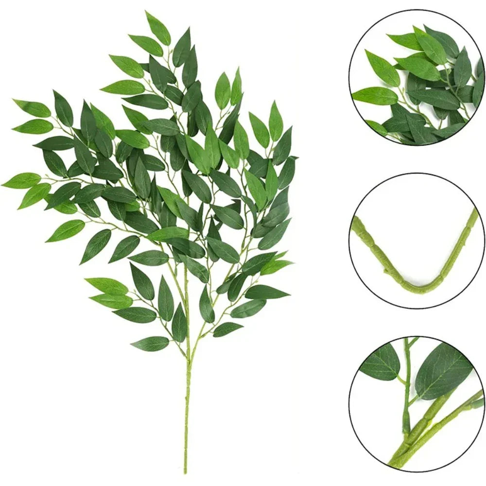 50cm Artificial Eucalyptus Branch | Faux Willow Leaf Wedding Stem