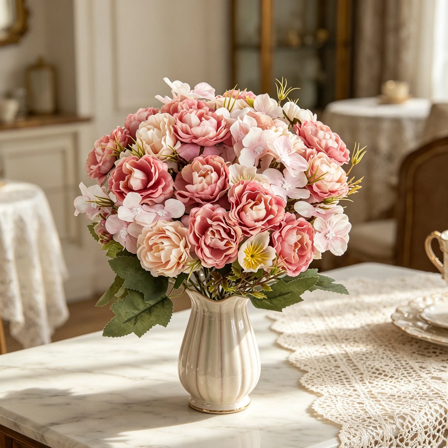 Silk Peony Artificial Flowers for Wedding, Home & Party Décor
