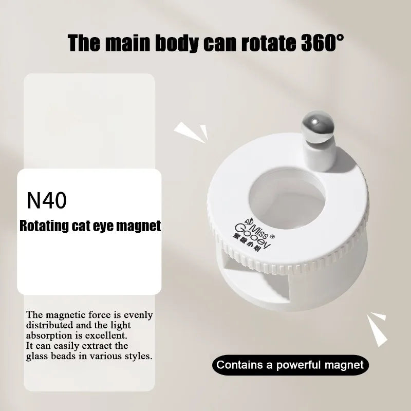 360° Rotating Cat Eye Magnet | 3D Glass Bead Nail Art Tool