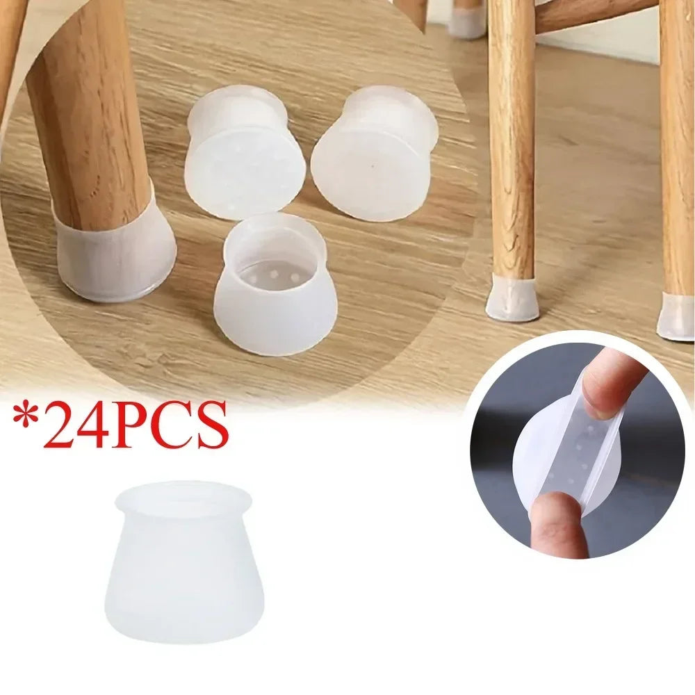 Silicone Chair Leg Caps Anti-Slip Floor Protectors 24 Pcs