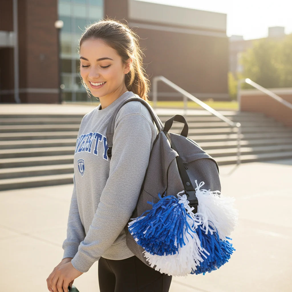 Cheerleading Pom Poms Strap For Backpack Fixing Portable Storage Lightweight Durable Nylon Material Peaceful Pleasures Health and Wellness
