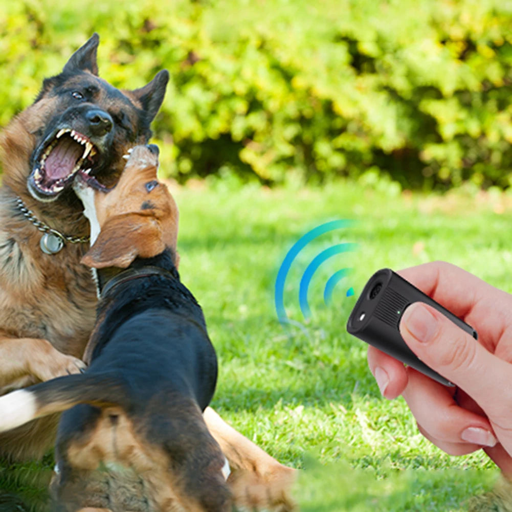 Ultrasonic Dog Bark Deterrent & Repeller with LED Flashlight Peaceful Pleasures Health and Wellness