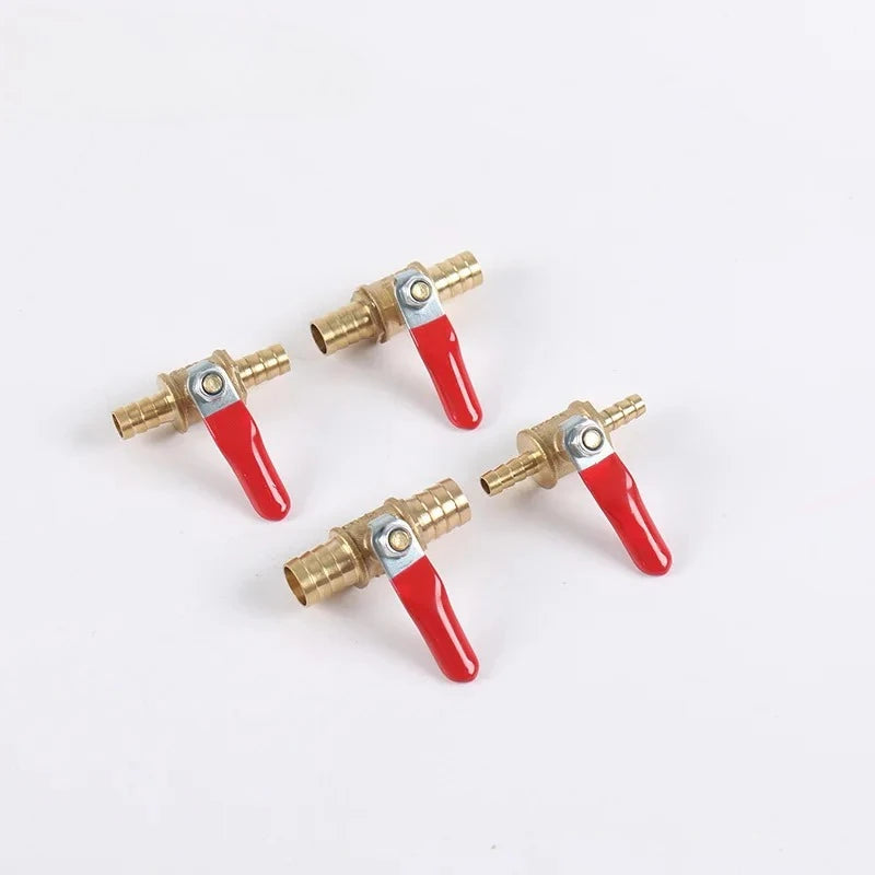 1/4 6mm 8mm 10mm12mm Ball Faucet Shutoff Ball Valve Hose Barb Inline Water Oil Air Gas Fuel Line Small Brass Ball Valve Peaceful Pleasures Health and Wellness 8mm