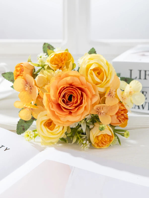 Silk Rose Artificial Flowers for Wedding, Home & Garden Décor