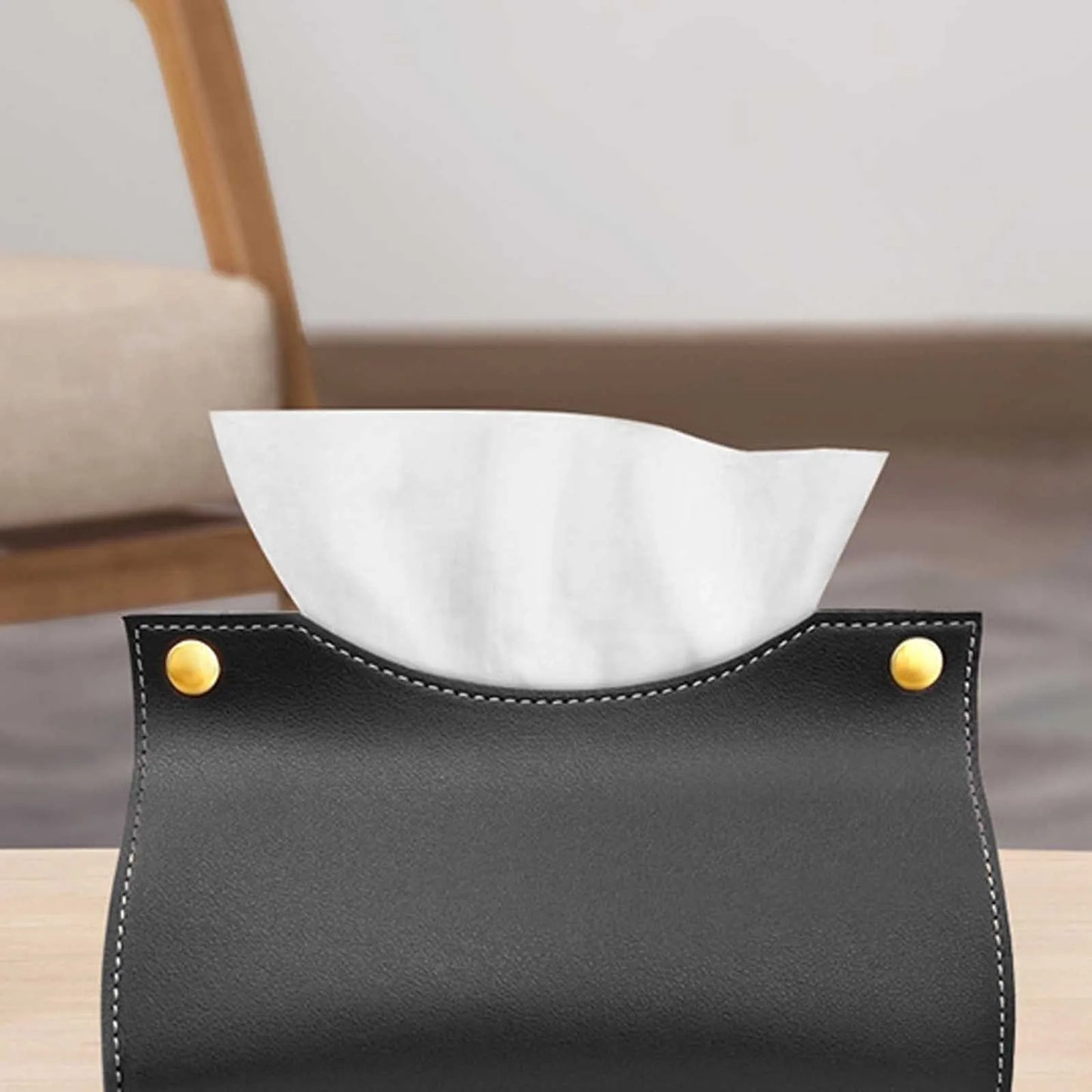 Tissue Box Holder Home Living Room Coffee Table Desktop Simple Napkin Box Kitchen Storage Paper Box PU Leather Organizers Peaceful Pleasures Health and Wellness