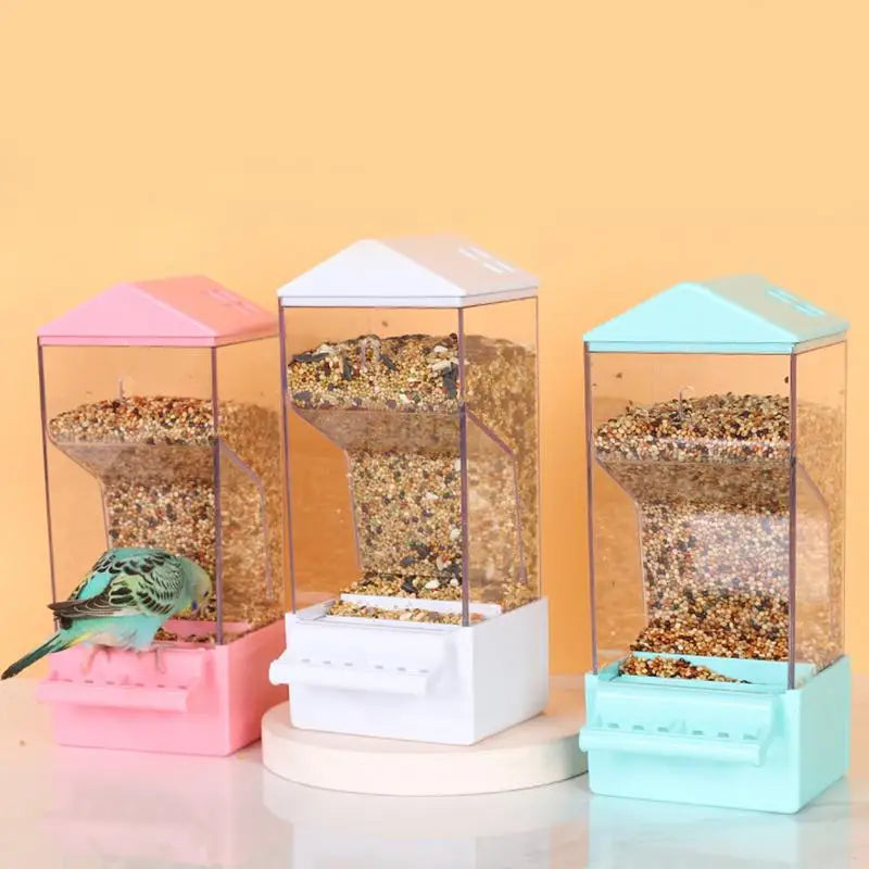 Automatic Bird Feeder Smart Clear Bird Feeder Dispenser Large Capacity Food Container Anti Spill Cage Accessories For Backyard Peaceful Pleasures Health and Wellness