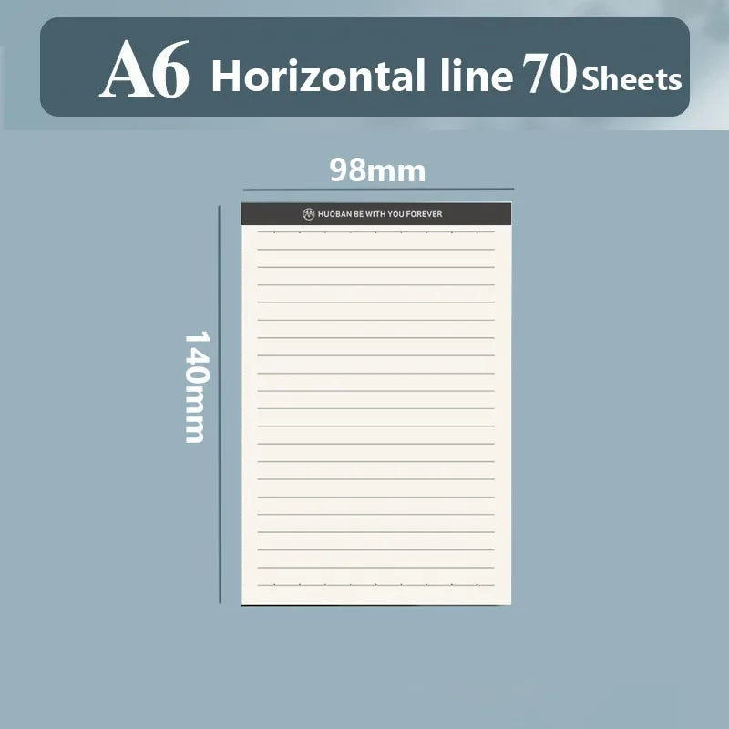 A5 A6 Memo Notepad Grid Lined Paper Header Durable Writing Pads Daily