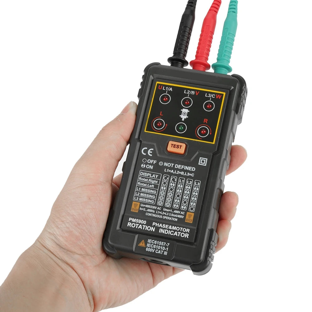PEAKMETER PM5900 Portable Handheld Three Phase Motor Rotation