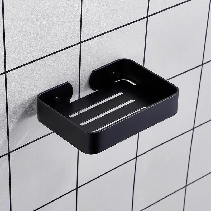 Wall-Mounted Aluminium Mesh Soap Dish | Drain Rack Bathroom