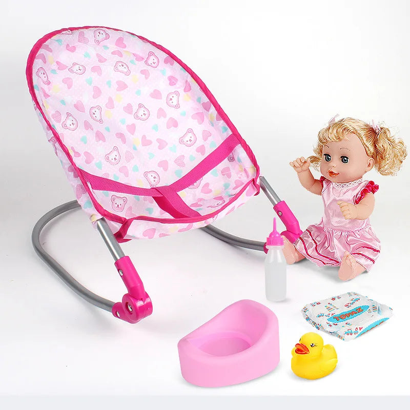 Reborn Doll Crib Bed Set – Mini Baby Doll Furniture with Quilt