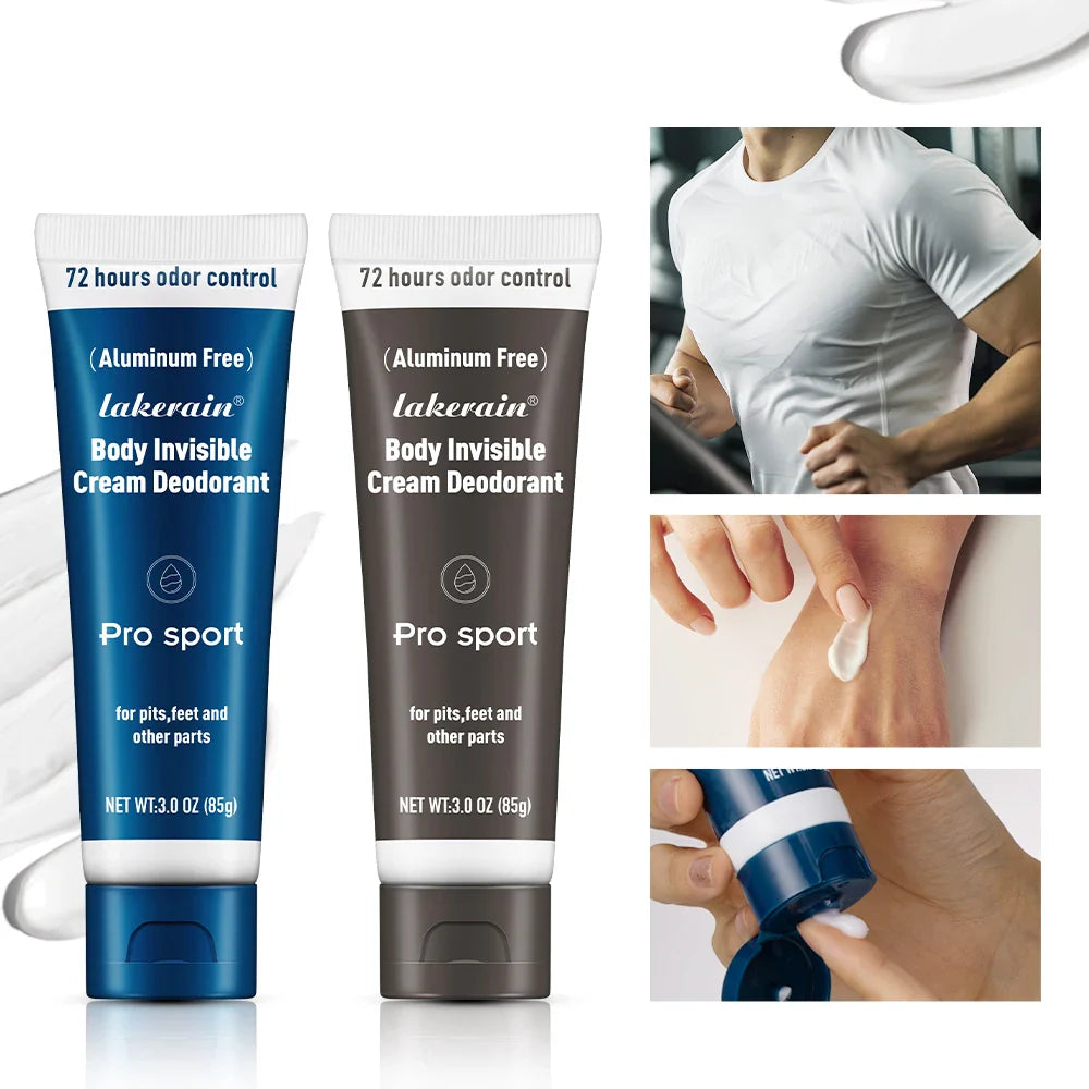 Men's Invisible Cream Deodorant – 72H Odor Control, Aluminium-Free