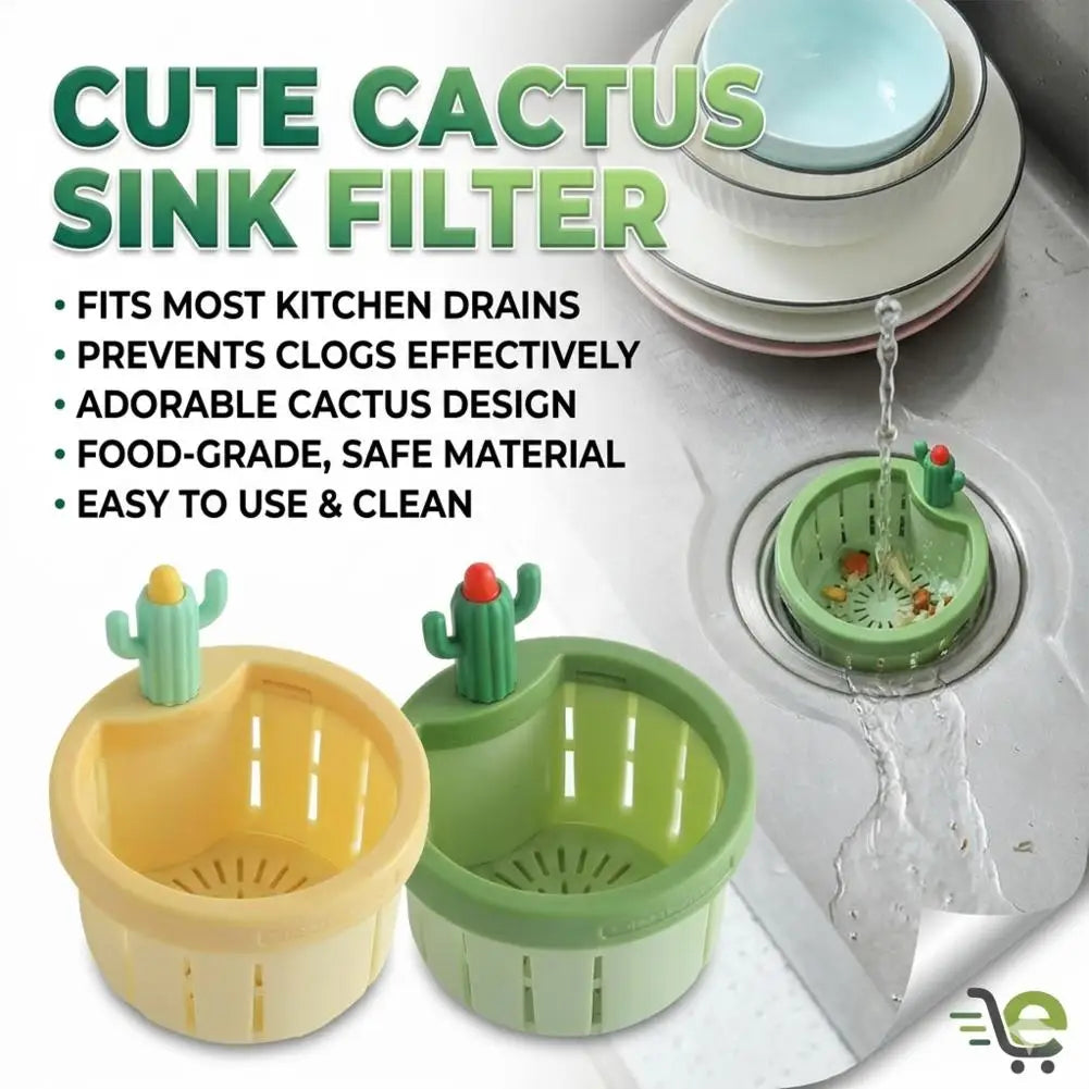 1／２pcs Cactus Sink Drain Strainer Press Automatic Dumping Basket Multi-functional Use Filter Net for Tub Kitchen Waste Collector Peaceful Pleasures Health and Wellness