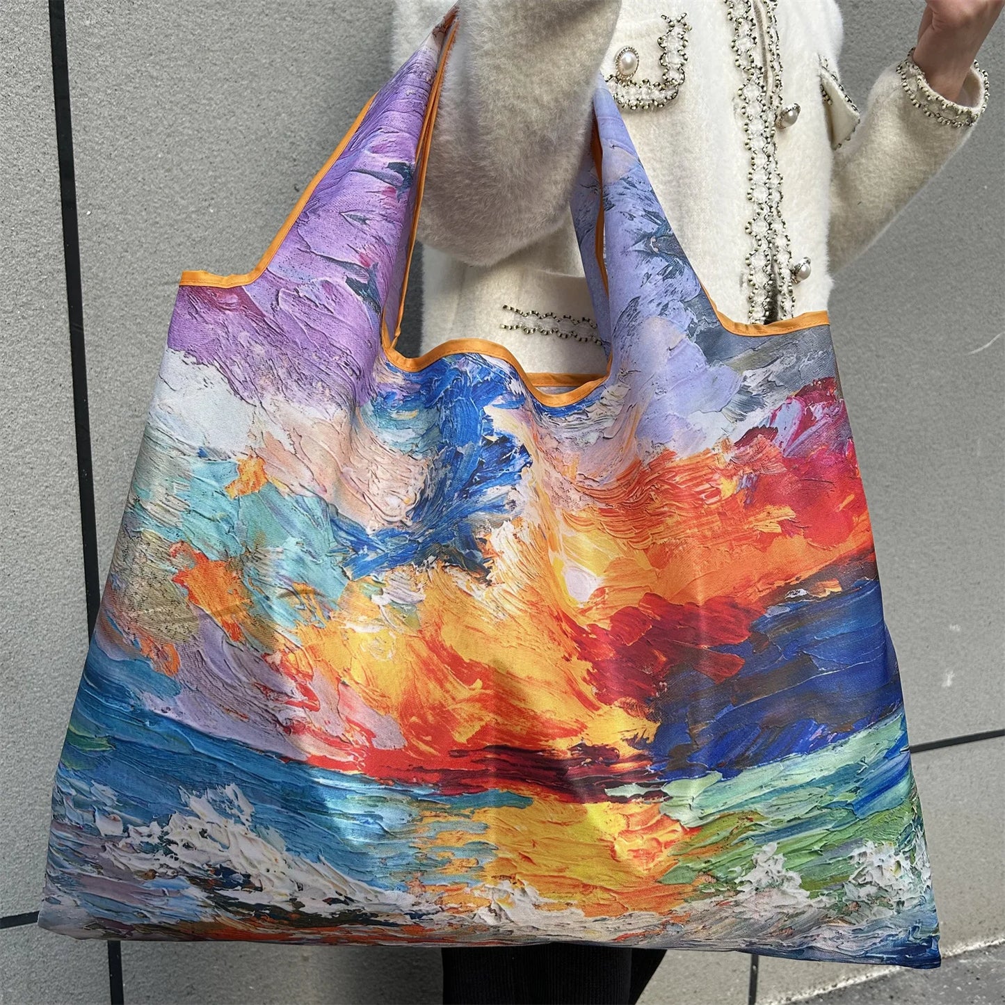 Large Foldable Reusable Nylon Shopping Bag – Travel Tote