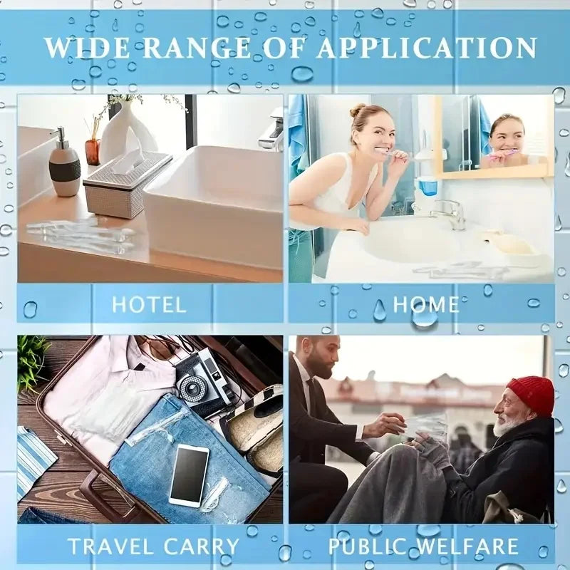 100/200Pcs Individually Packaged Disposable Travel Toothbrushes, Soft Bristles Suitable for Adults and Camping, Hotel Guest Toiletries (Silver) Peaceful Pleasures Health and Wellness
