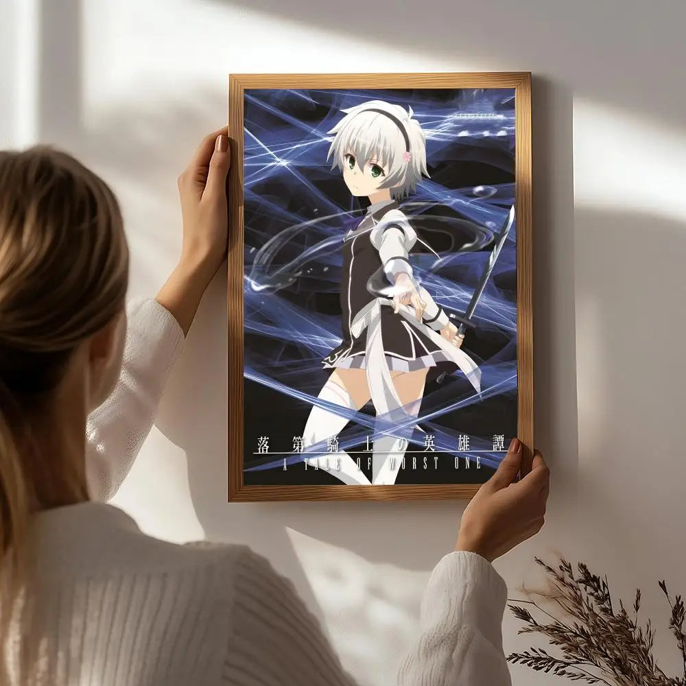 Anime C-Chivalry of a Failed Knight Poster HD Self Adhesive Waterproof Wall Art Ideal for Home Office Dorm Bedroom Great Gift Peaceful Pleasures Health and Wellness White3 50X70cmNoframe